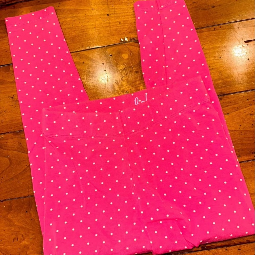 Mini Boden Pink Polka Dot Leggings size 7/8 NWOT